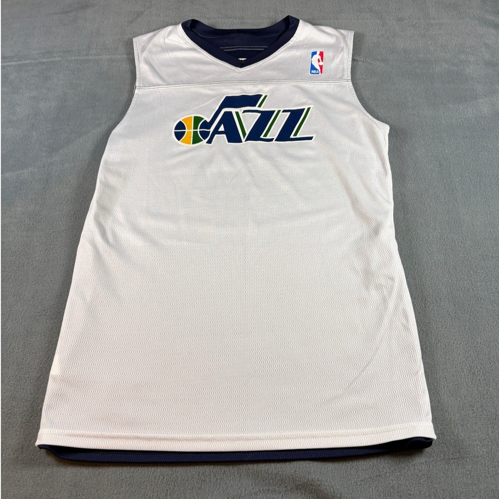 Alleson Athletic Utah Jazz Reversible Basketball Jersey Navy White Mens Small 24